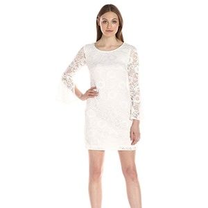 ROBBIE BEE Missy Laced Dress w/ Long Bell Sleeves